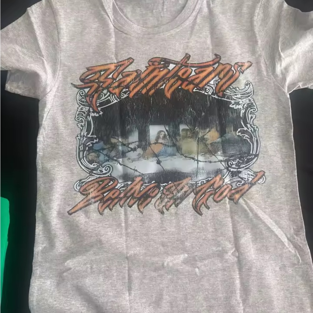 & Other Stories Gray Graphic Long Sleeve Tee